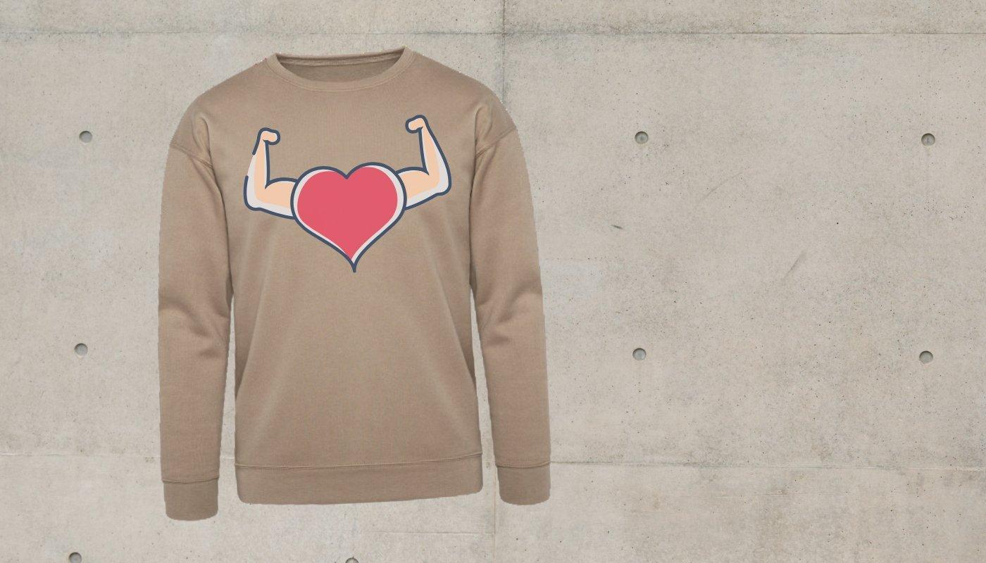 crewneck sweatshirt with motivating gym design